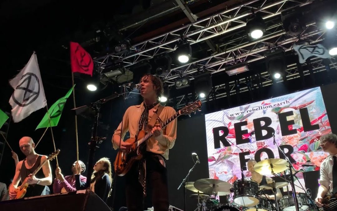 Extinction Rebellion join Razorlight on stage at Electric Brixton