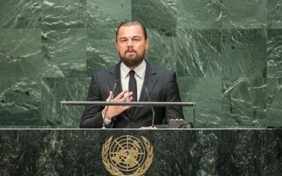 Leonardo DiCaprio at the opening of Climate Summit 2014